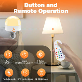 TJOY E26 includes two lighting modes for soothing or dynamic effects.