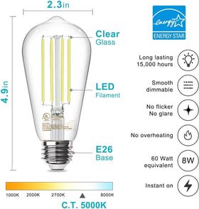 TJOY Edison bulb in a chandelier creating inviting ambient lighting.