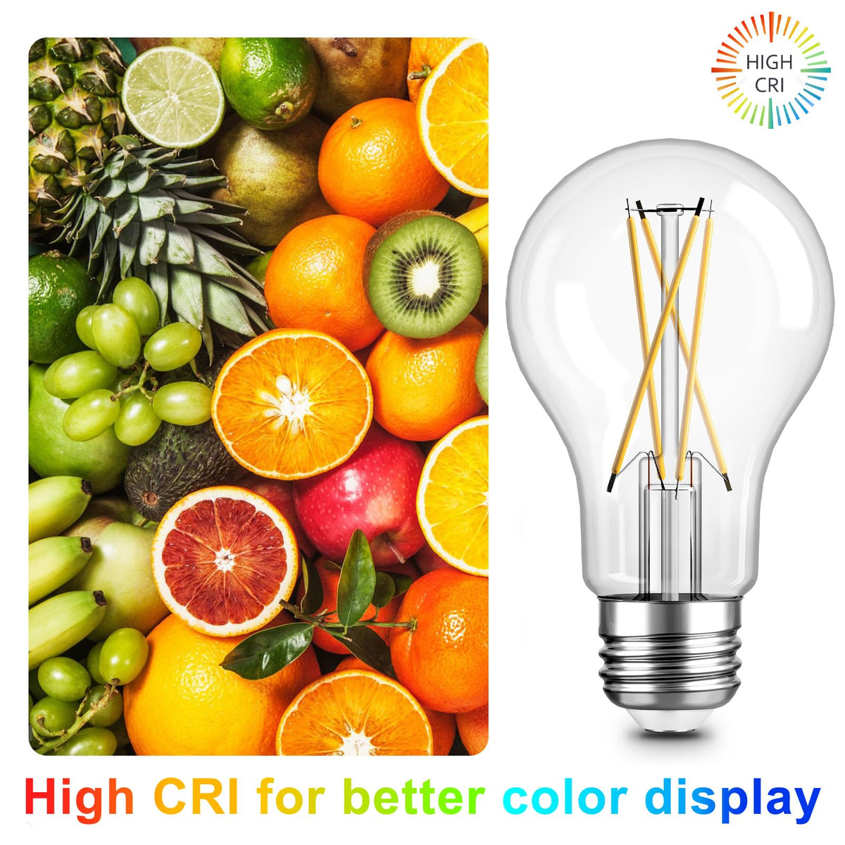 The E26 base dimmable design enables easy brightness control.