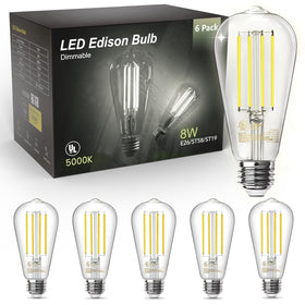 TJOY Edison vintage filament bulb with clear glass for ambient lighting.