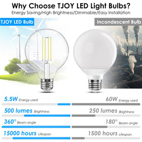 TJOY G25 globe bulb ideal for room use in living/dining areas