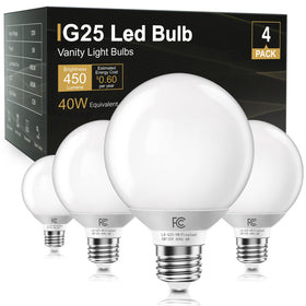 TJOY G25 globe vanity bulb for bathroom provides soft, even lighting for makeup tasks.