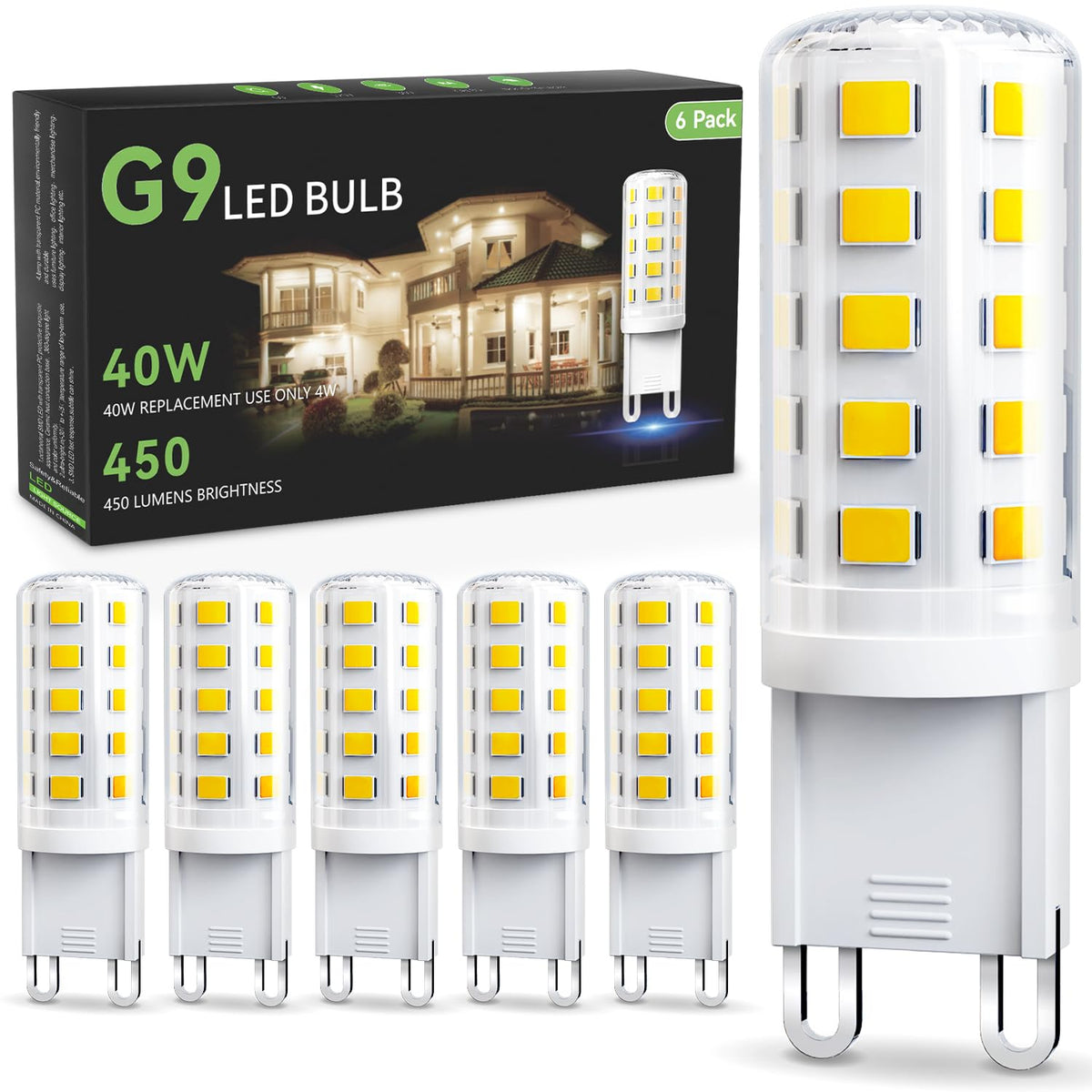 TJOY G9 4W bulb emitting daylight 6000K with bright, even light for task areas