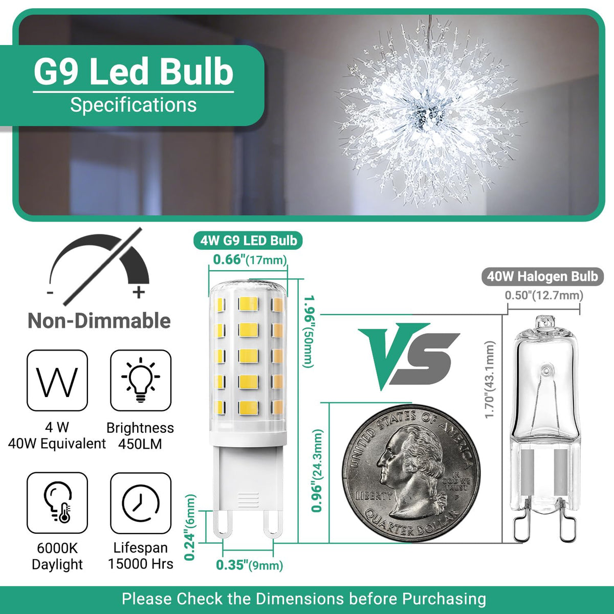 TJOY G9 bulb installed in a chandelier highlighting crystal reflections