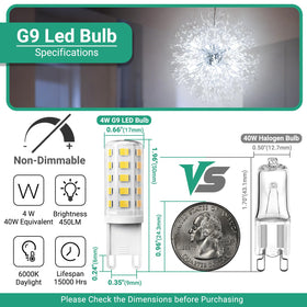 TJOY G9 bulb installed in a chandelier highlighting crystal reflections