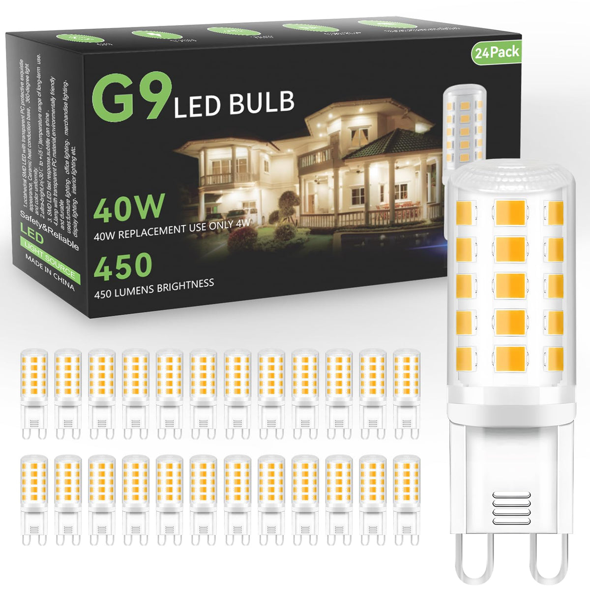 TJOY G9 LED bulb 4W for crystal chandeliers delivers warm 3000K ambience.
