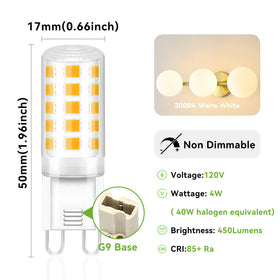 TJOY G9 LED bulb 4W replaces halogen in pendants with energy efficiency.