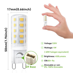 TJOY G9 LED bulbs in chandelier setup with dimming.