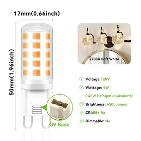 TJOY G9 LED bulb shows 2700K soft white light for cozy spaces