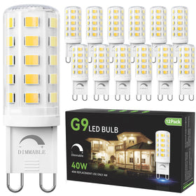 TJOY G9 LED bulbs 12-pack dimmable for versatile brightness.