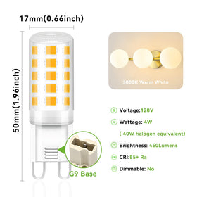 TJOY G9 LED bulbs turn on instantly without flicker, providing steady brightness.