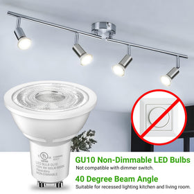 Track lighting setup with TJOY GU10 LED bulbs 40-degree beam