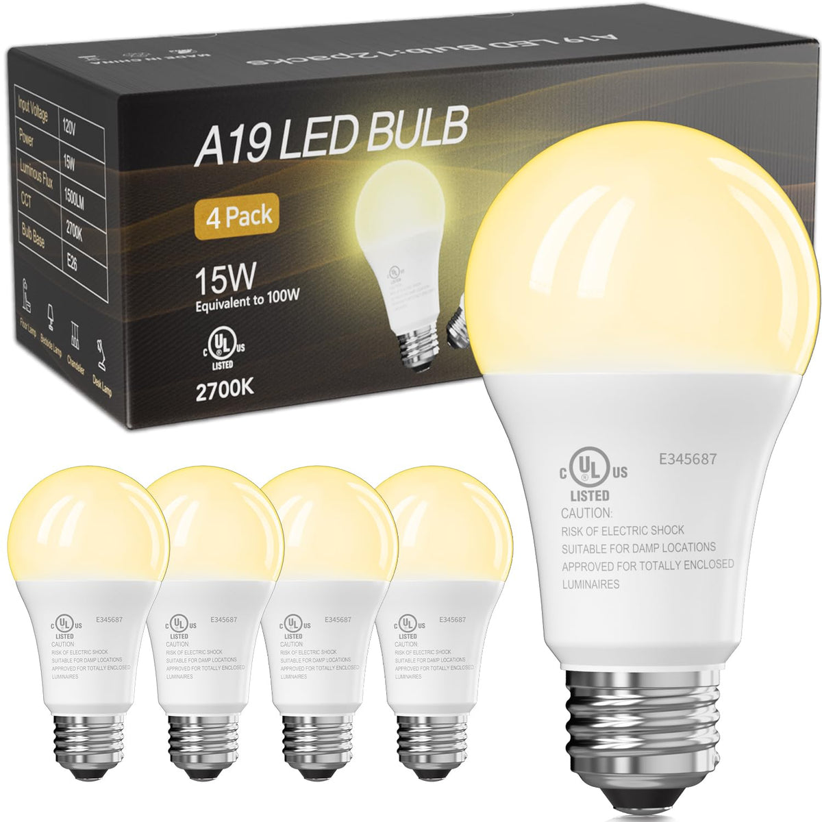TJOY 100W-equivalent A19 LED bulb in lamp delivers warm light and long lifespan