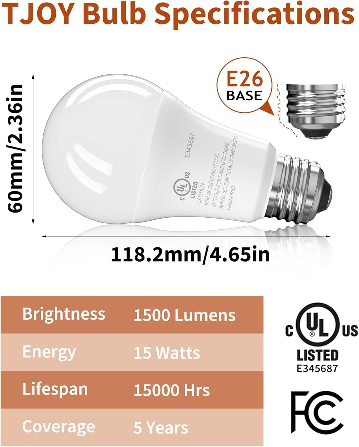 TJOY 1500-lumen soft white bulb brightens room with true color rendering