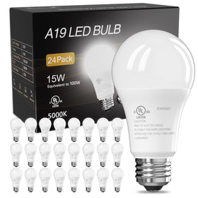 TJOY 24-pack LED bulbs front view showcases bright 5000K daylight illumination.