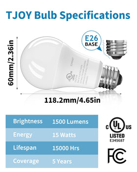 TJOY 24-pack LED bulbs side-angle view highlights compact design for home use.