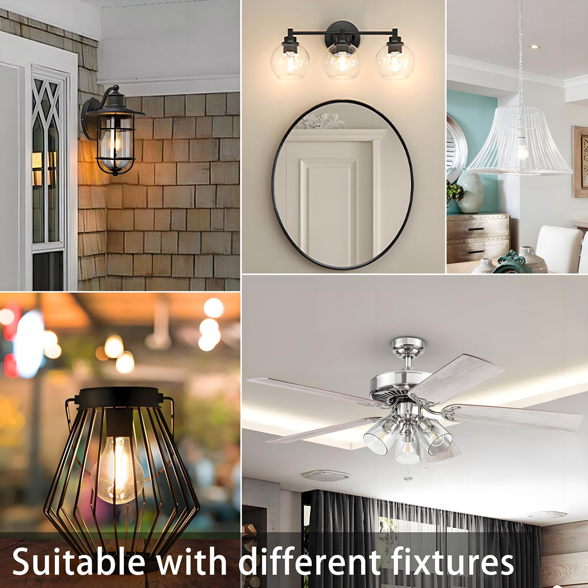 TJOY LED bulbs with E26 base fit chandeliers, pendants, fixtures.
