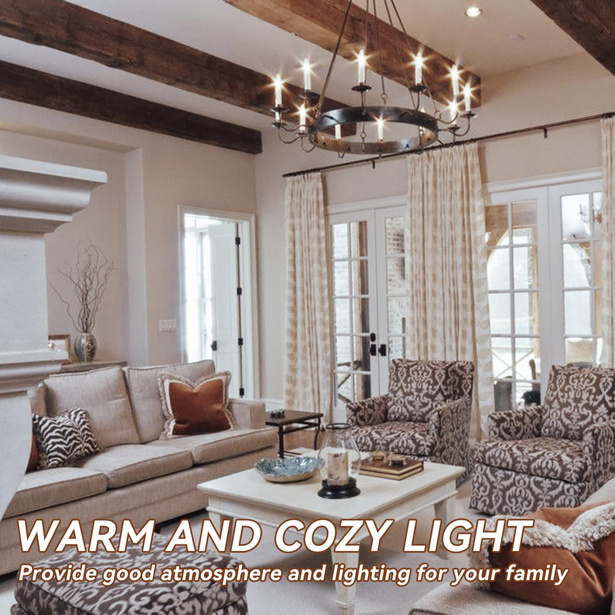 TJOY LED candelabra bulbs ideal for chandeliers and ceiling fan lighting