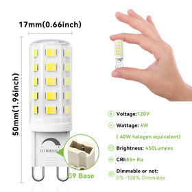 TJOY no flicker G9 LED bulb for steady reading light.