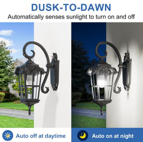 TJOY outdoor LED bulb installed in fixture with 800-lumen output