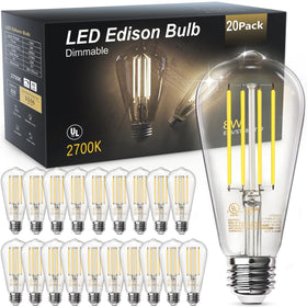 TJOY vintage Edison bulb with 8W filament and warm glow for chandeliers.