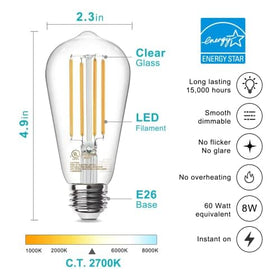 TJOY vintage Edison bulbs in clear glass for stylish lighting accents