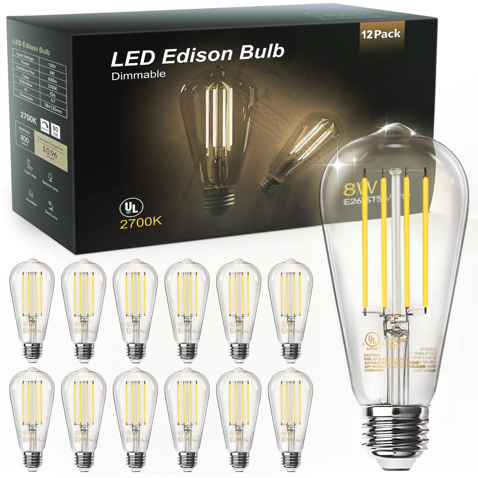 TJOY vintage Edison bulb with glass and filament adds classic decor.