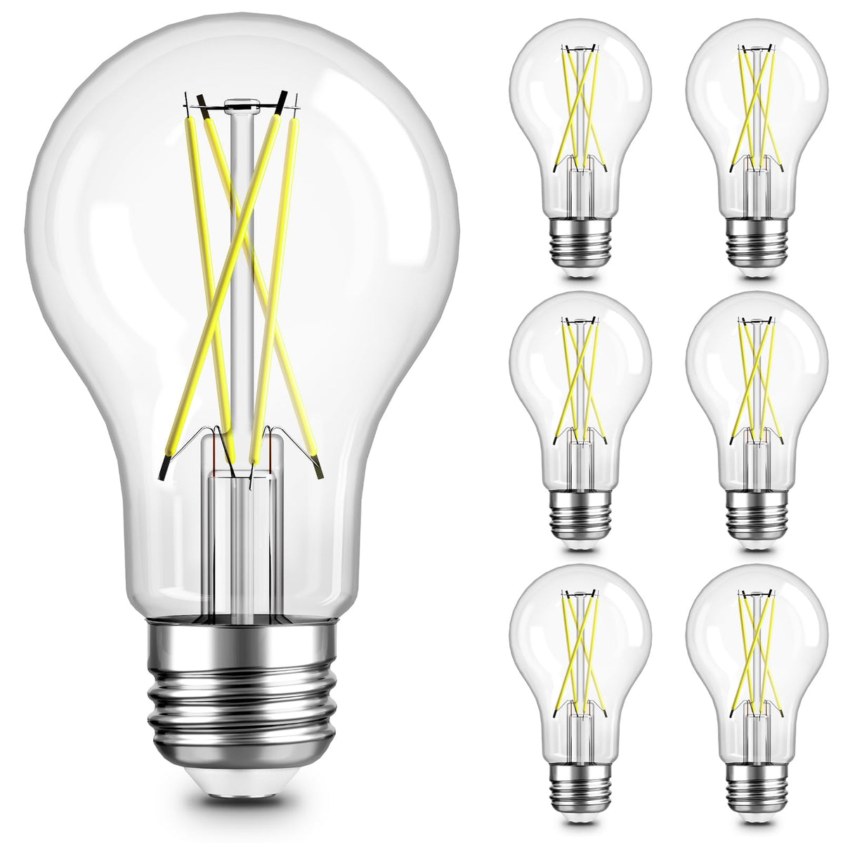 TJOY vintage LED Edison bulb with clear glass filament for decorative lighting ambiance.