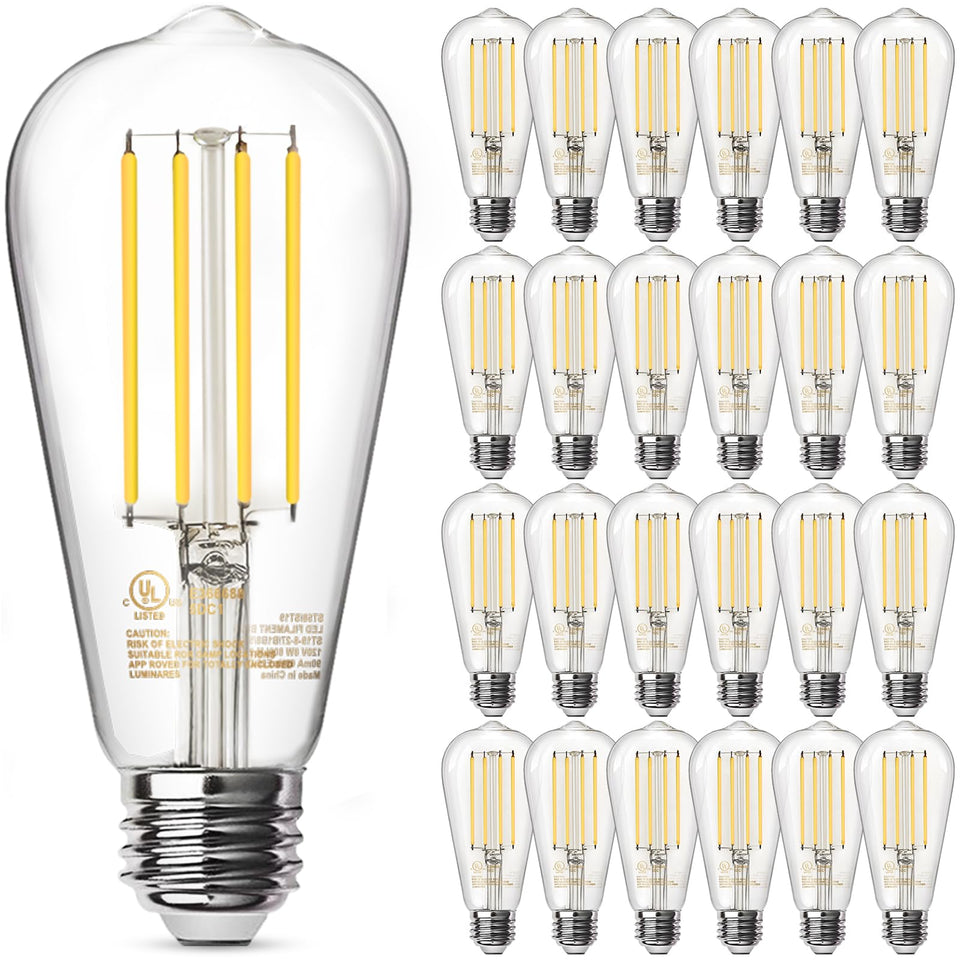 TJOY vintage ST58 Edison bulb with antique glass for warm ambient chandelier lighting