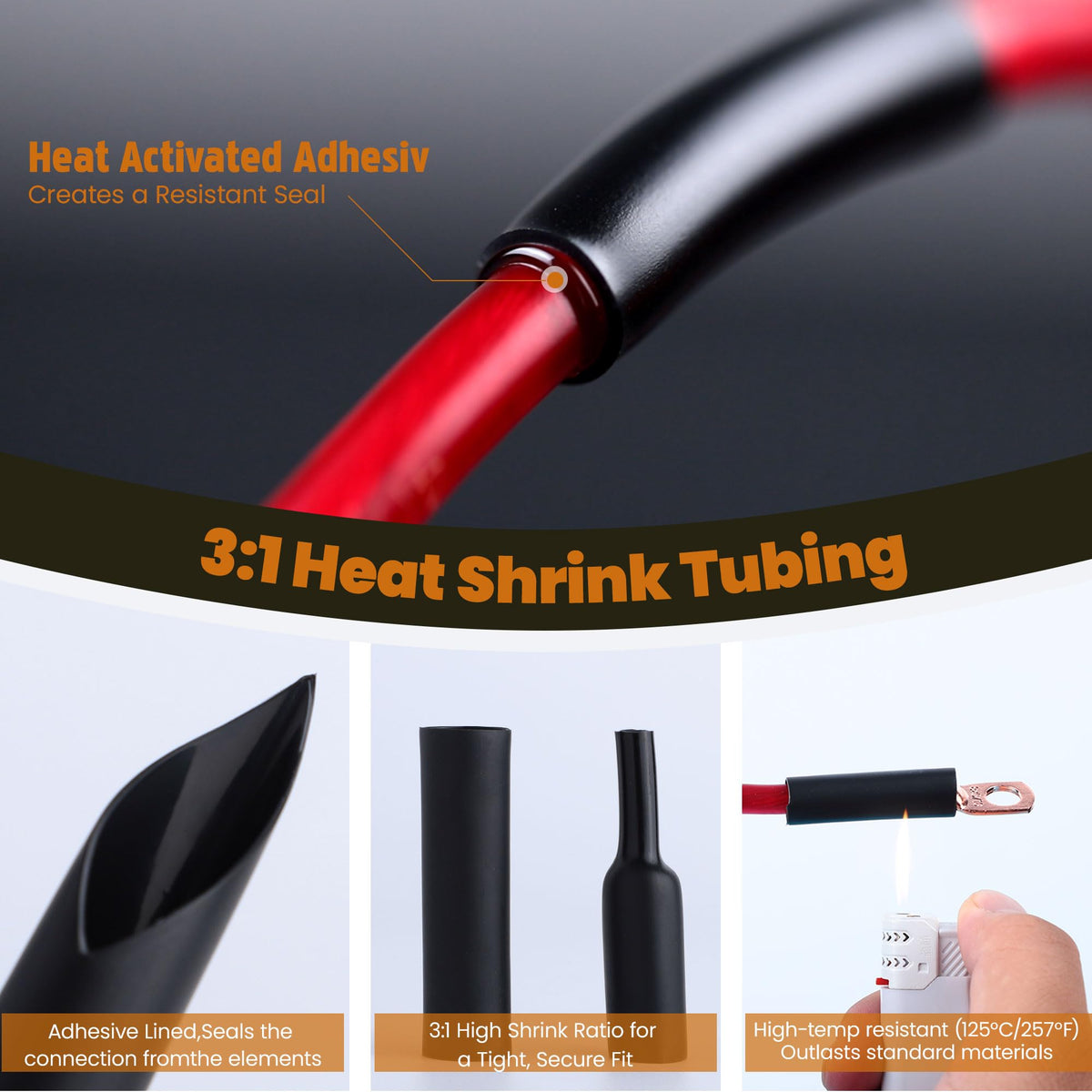 TKDMR wire lugs with flared opening shown aiding easy wire insertion