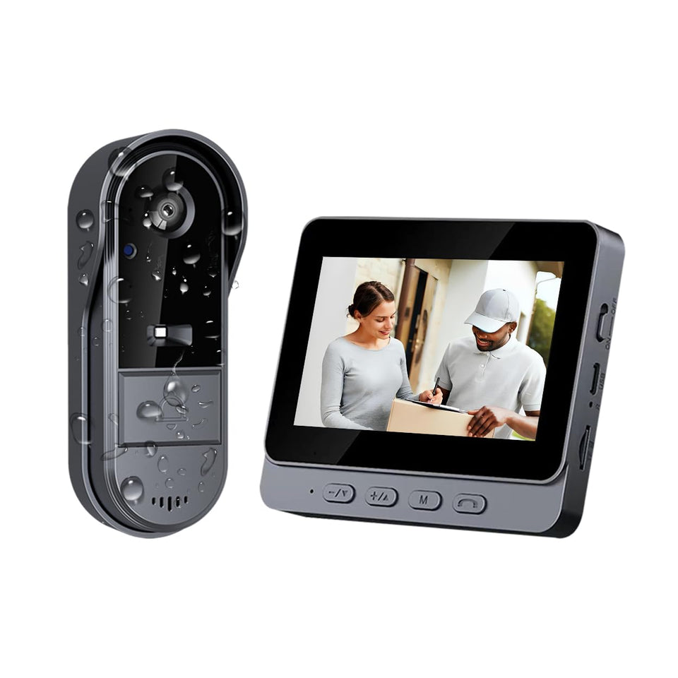 TKMARS 1080P doorbell camera front view with clear visitor footage.