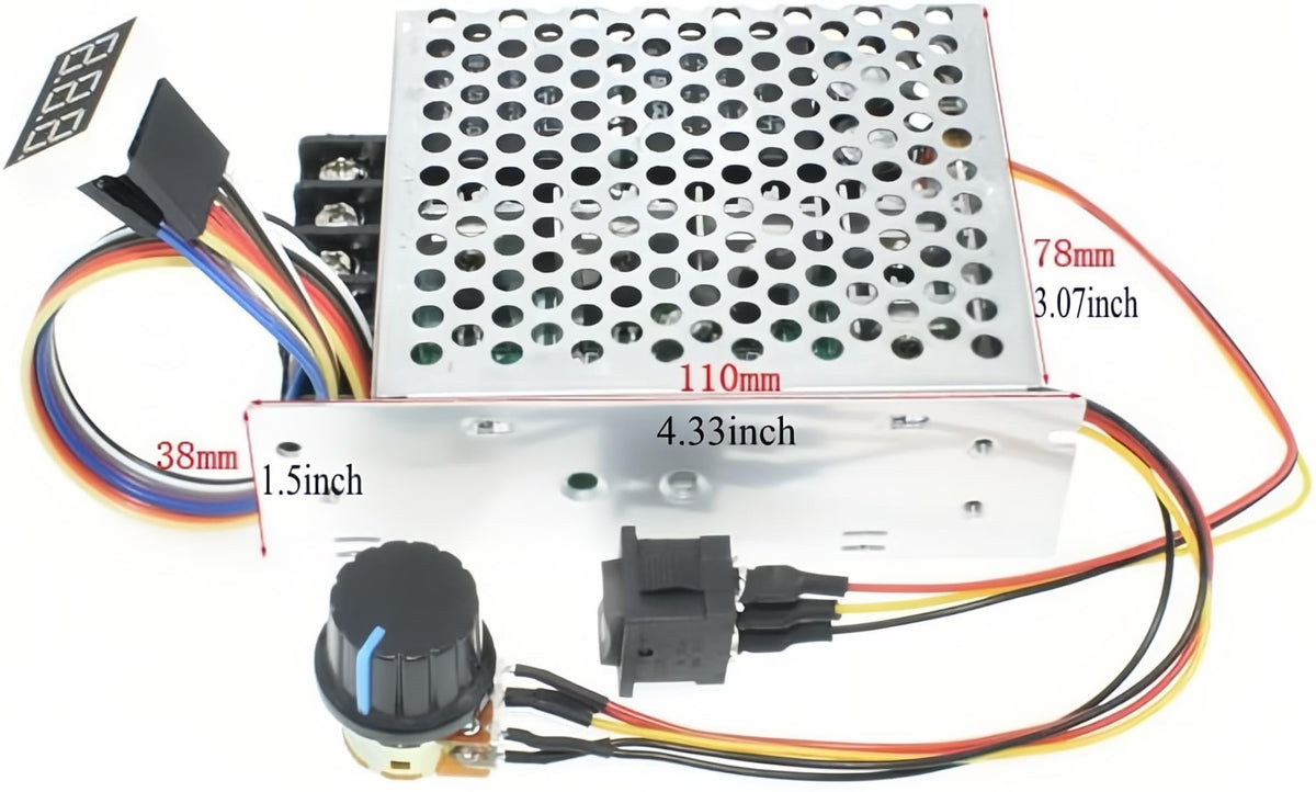TKXEC 60A PWM motor controller suitable for high-current projects and power wheels setups.