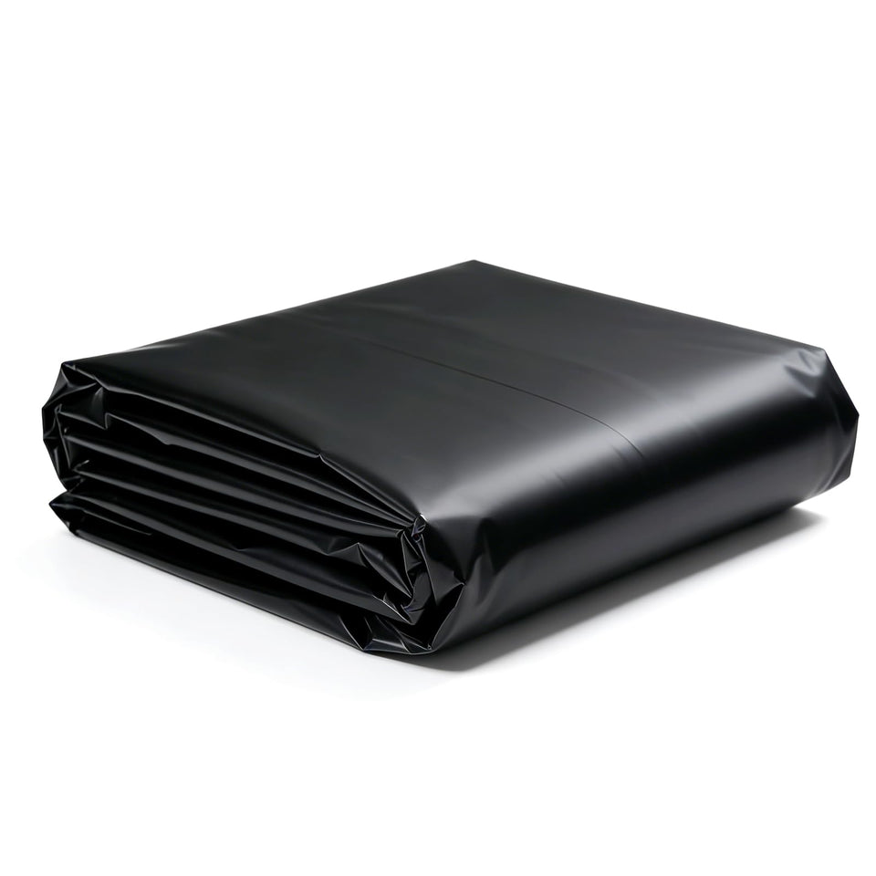 Tldcdte 4mil black plastic sheeting roll used as a weed barrier for outdoor beds