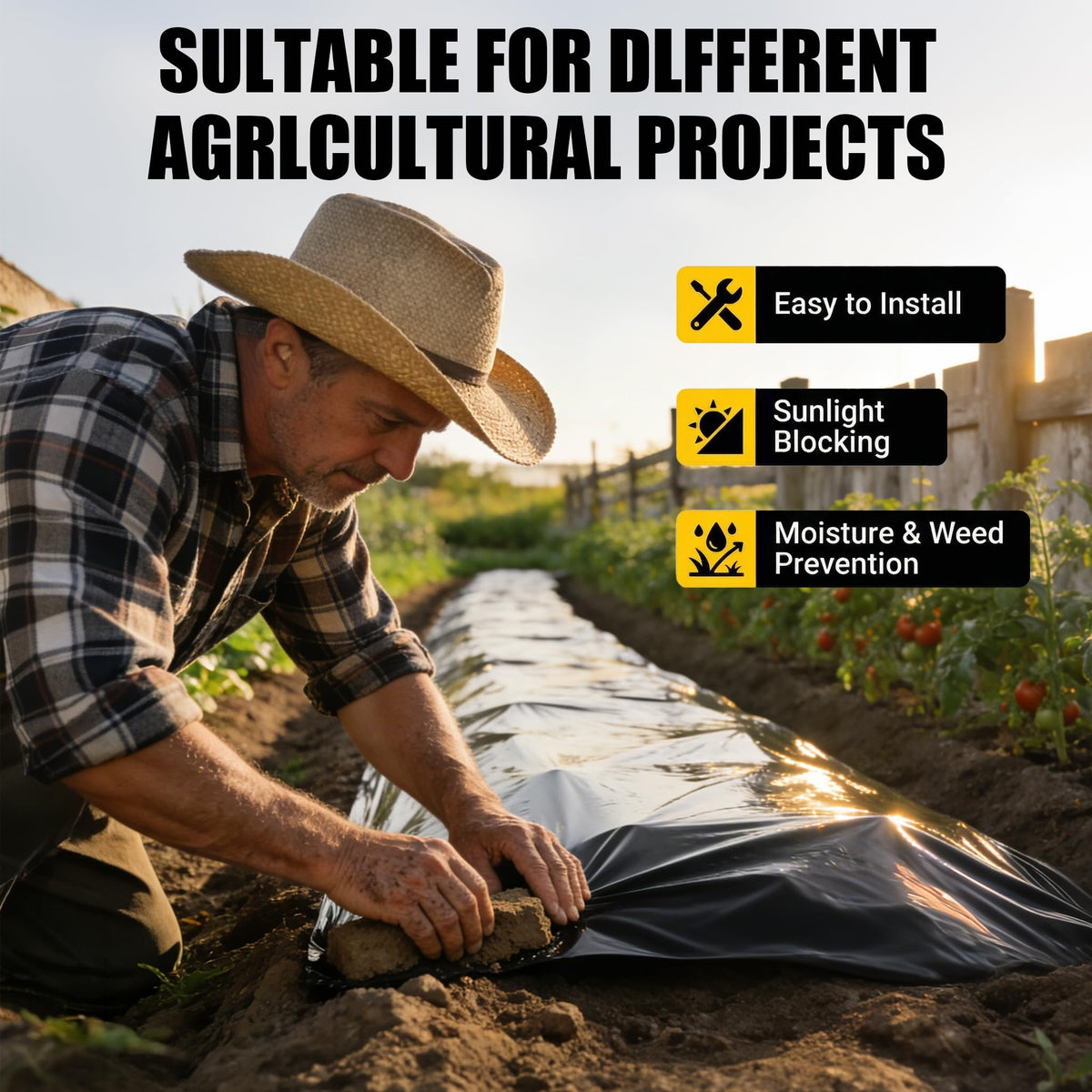Tldcdte black garden sheet offers durability suitable for landscaping