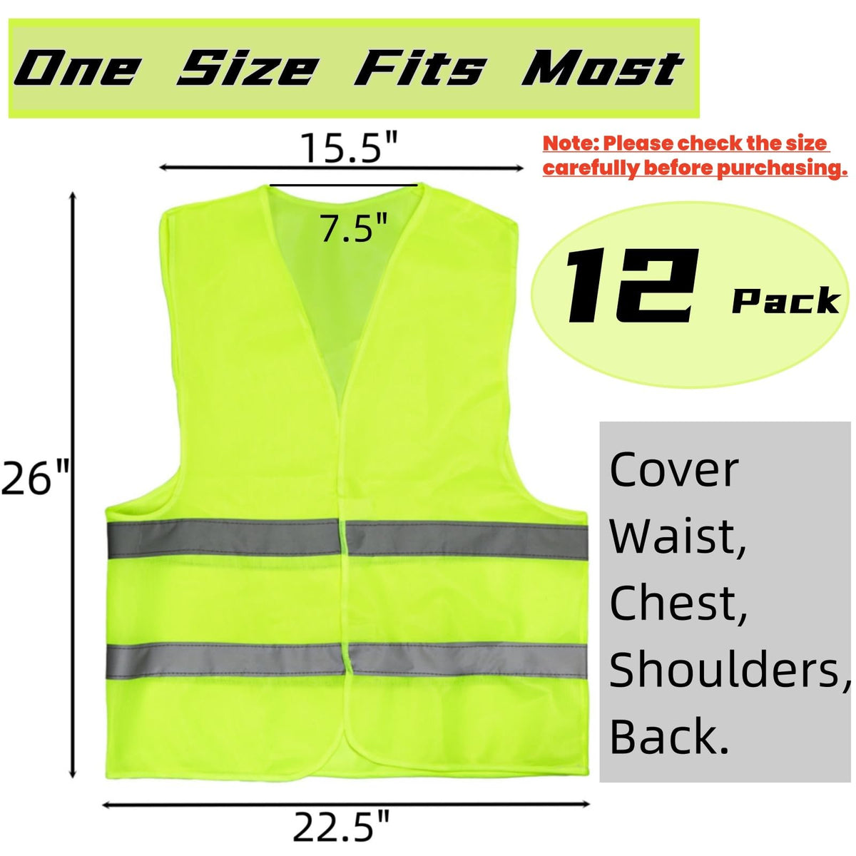 Tlence high visibility vest back view showing 360-degree reflectivity.