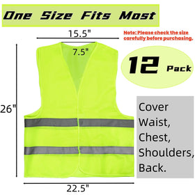 Tlence high visibility vest back view showing 360-degree reflectivity.