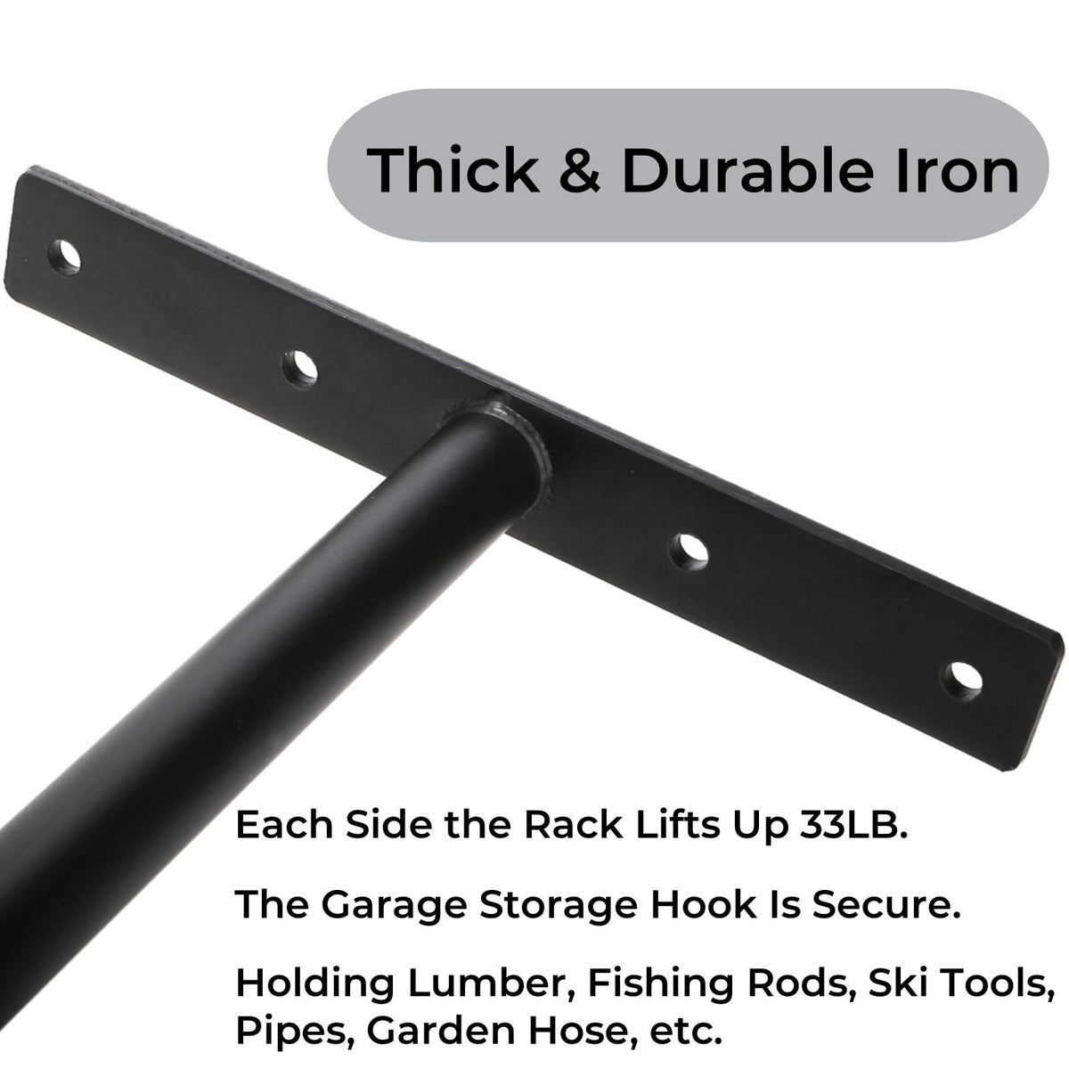 Tlence double T-bar ladder rack stores ladders and long tools neatly.