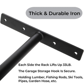 Tlence double T-bar ladder rack stores ladders and long tools neatly.