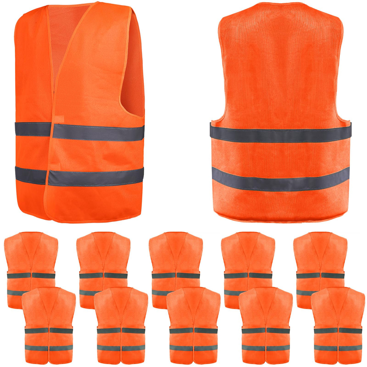 Tlence mesh safety vest with easy touch-fasteners for quick on-off