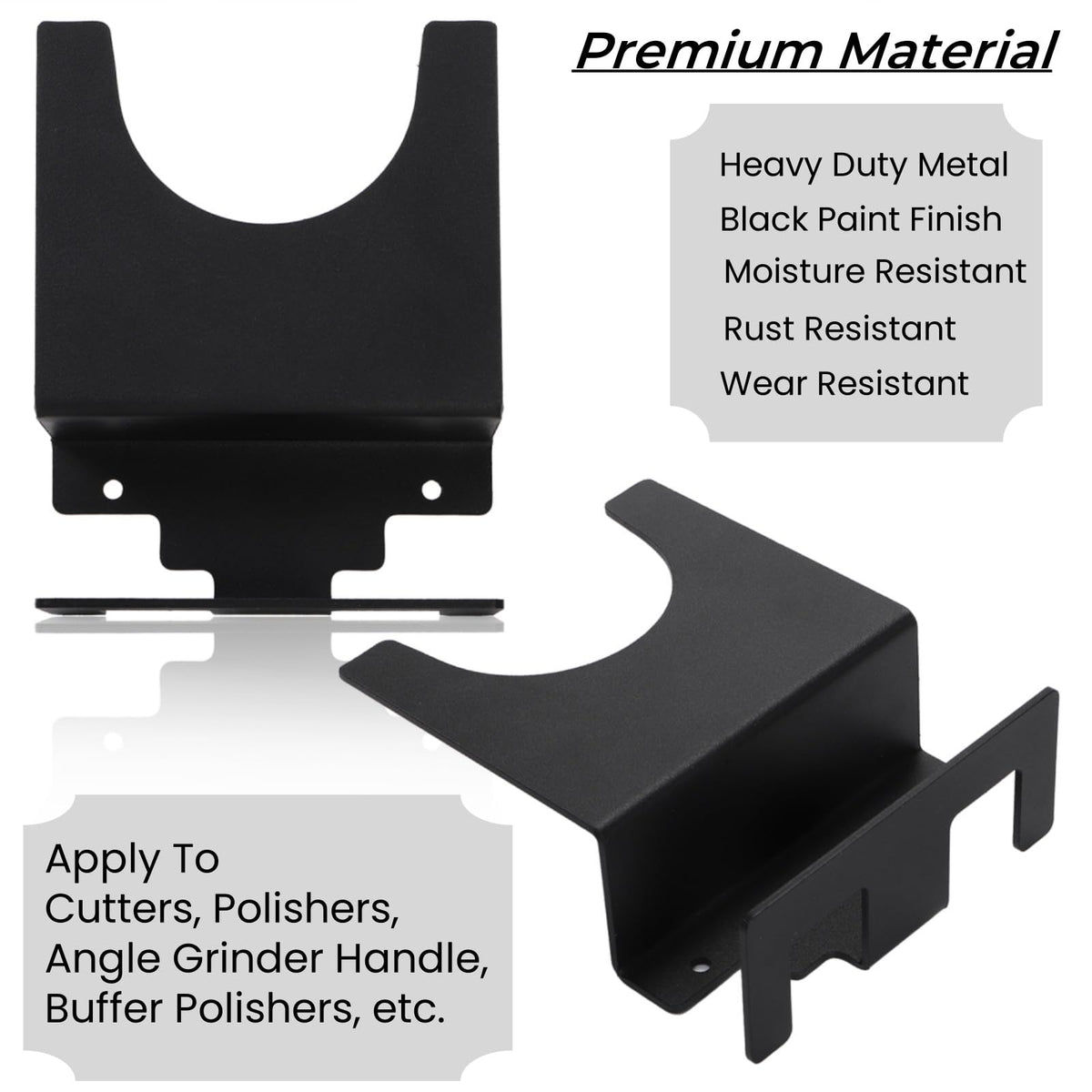 Tlence heavy-duty metal brackets in black finish resist rust and wear.