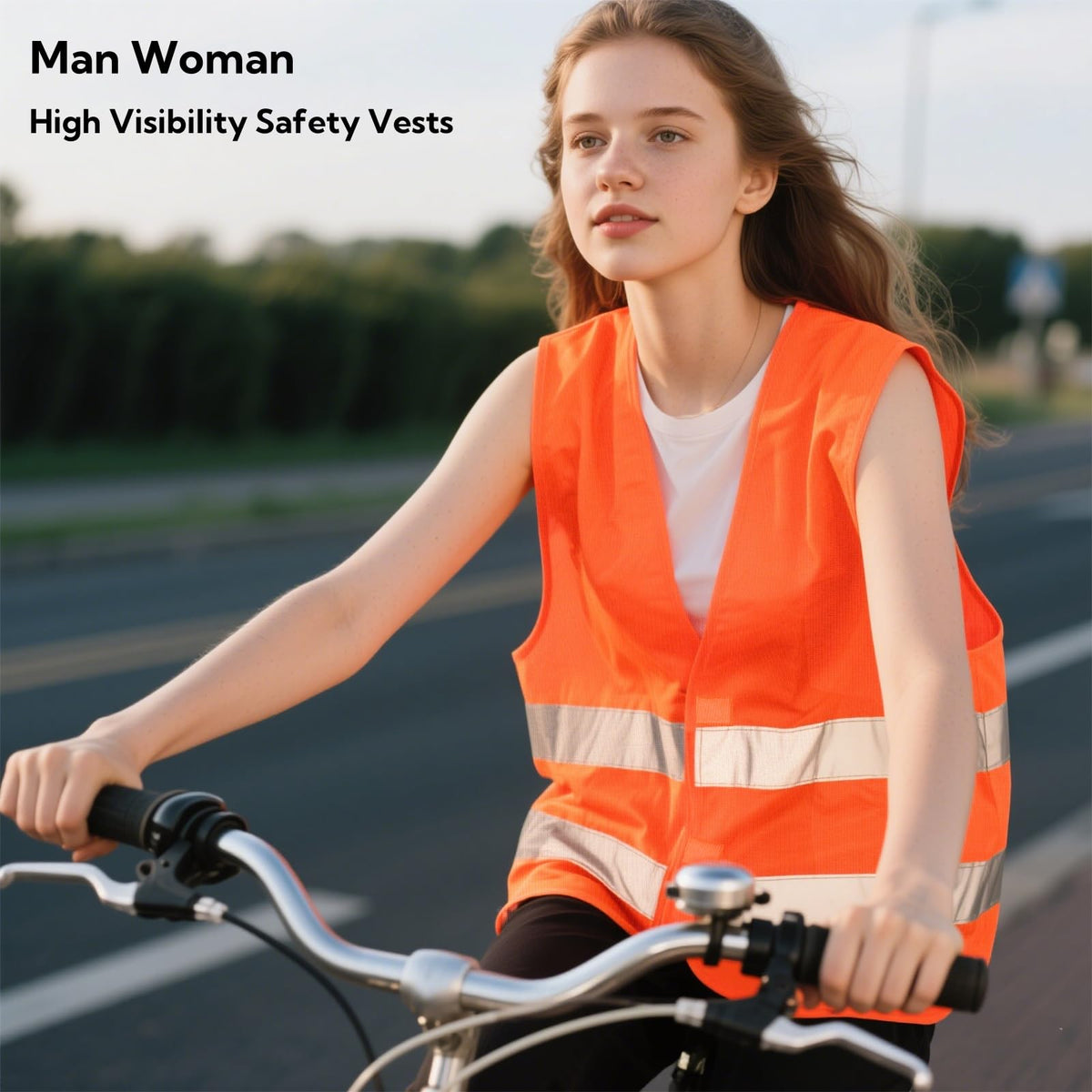 Tlence orange hi-vis vest worn during outdoor running