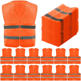 Tlence orange high-visibility vest front view for daytime visibility