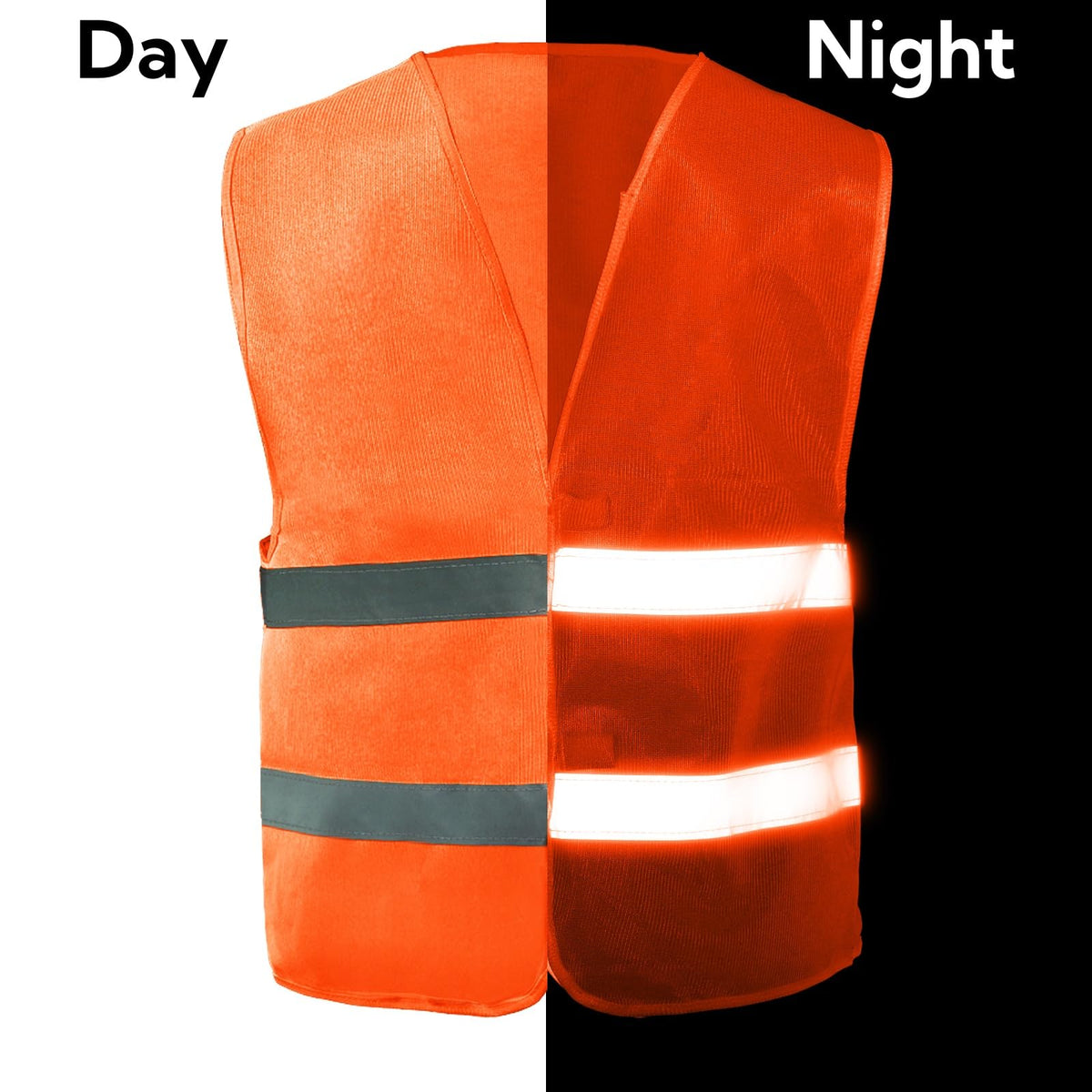 Reflective strips highlight 360-degree visibility on vest
