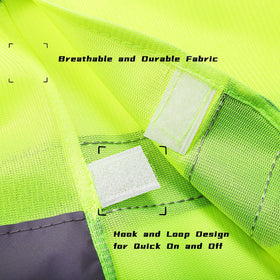 Tlence high visibility vest reflective strips front and back for day and night use.