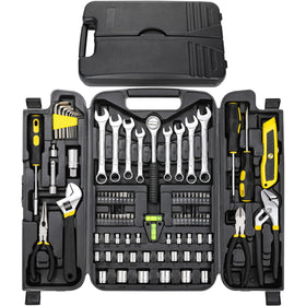 TLGREEN 95-piece tool set with yellow toolbox for versatile home repairs.