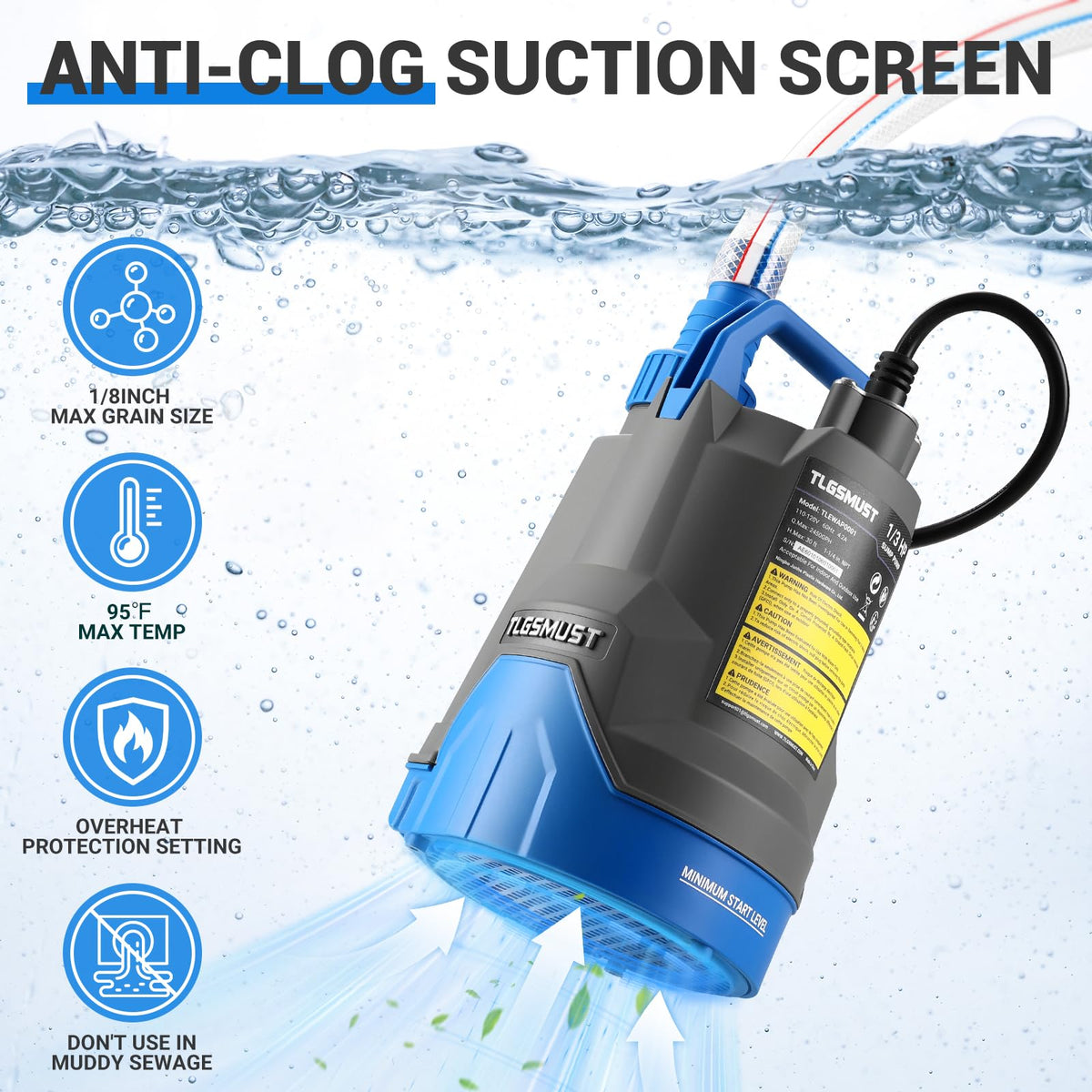 Tlgsmust pump demonstrates 30-foot lift for elevated water removal from barrels or basins