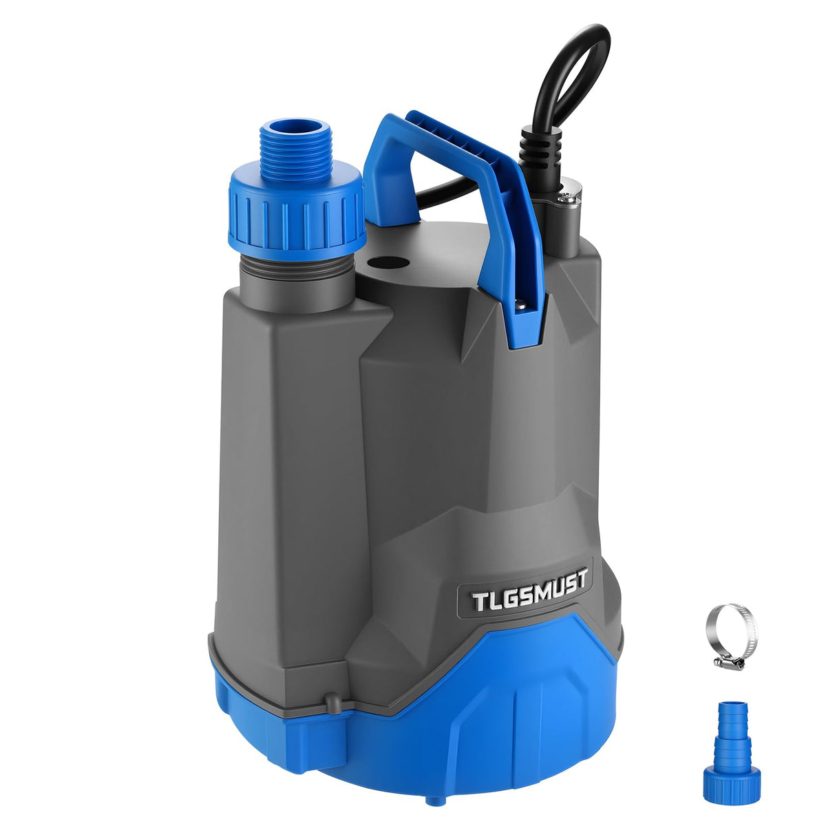 Tlgsmust submersible pump top view highlights compact high-flow design for fast transfers