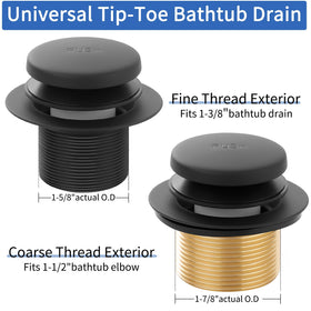 TLOZX brass adapter ensuring secure fit with tub elbows for 1 3/8 and 1 1/2 inches
