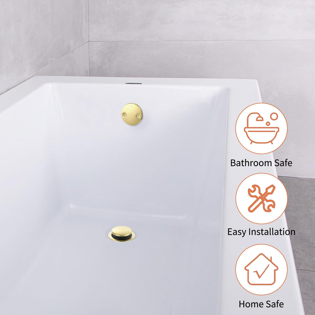 TLOZX Easy-Press Tub Drain Stopper offers smooth, effortless control