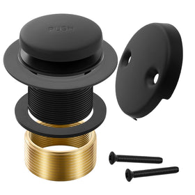 TLOZX matte black bathtub drain tip-toe in use for easy bath time control